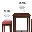 Pemberly Row 3-Piece Bar Dining Set with Faux Leather Seats in Brown Wood