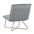 Pemberly Row Gray Velvet Accent Chair with Gold Metal Legs
