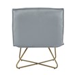 Pemberly Row Gray Velvet Accent Chair with Gold Metal Legs