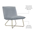 Pemberly Row Gray Velvet Accent Chair with Gold Metal Legs