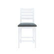 Pemberly Row Set of 2 White Beechwood Counter Stools with Upholstered Seats