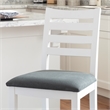 Pemberly Row Set of 2 White Beechwood Counter Stools with Upholstered Seats