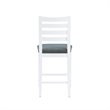 Pemberly Row Set of 2 White Beechwood Counter Stools with Upholstered Seats