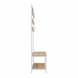 Pemberly Row White Metal Hall Tree with 11 Hooks and 2 Shelves