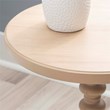Pemberly Row Round Spindle Side Table in Natural Finished Rubberwood