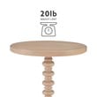 Pemberly Row Round Spindle Side Table in Natural Finished Rubberwood
