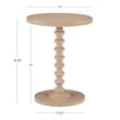 Pemberly Row Round Spindle Side Table in Natural Finished Rubberwood