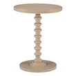 Pemberly Row Round Spindle Side Table in Natural Finished Rubberwood