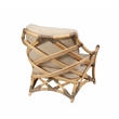 Pemberly Row Transitional Rattan & Fabric Lounge Chair in Natural/Gray