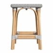 Pemberly Row Square Backless Rattan 24 in Counter Stool in Gray and White