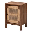 Pemberly Row Walnut Brown Bayur Wood Nightstand with Rope Webbing