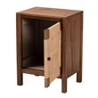 Pemberly Row Walnut Brown Bayur Wood Nightstand with Rope Webbing