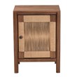 Pemberly Row Walnut Brown Bayur Wood Nightstand with Rope Webbing