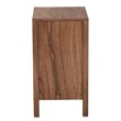 Pemberly Row Walnut Brown Bayur Wood Nightstand with Rope Webbing