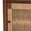 Pemberly Row Walnut Brown Bayur Wood Nightstand with Rope Webbing
