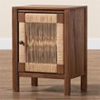 Pemberly Row Walnut Brown Bayur Wood Nightstand with Rope Webbing