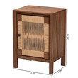 Pemberly Row Walnut Brown Bayur Wood Nightstand with Rope Webbing