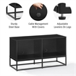Pemberly Row Wood and Steel Modern TV Stand in Black for TVs Up to 43 in