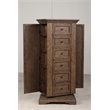 Pemberly Row Swivel Lingerie Chest with Mirror in Walnut Wood Finish