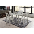 Pemberly Row 5-Piece Round Wood Dining Set with 4 Chairs in Driftwood