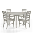Pemberly Row 5-Piece Round Wood Dining Set with 4 Chairs in Driftwood
