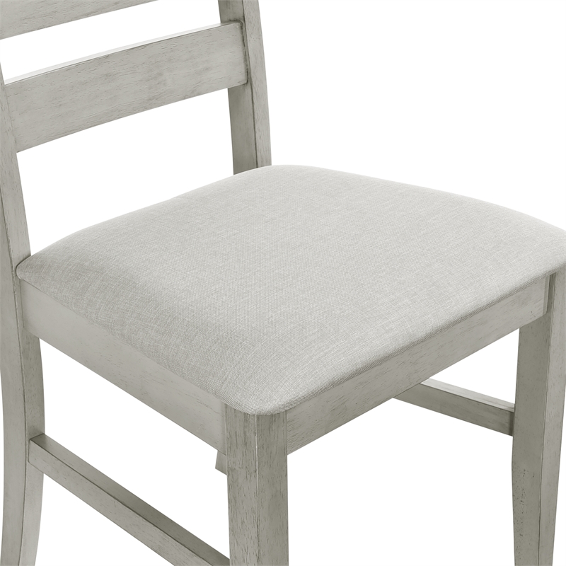 Pemberly Row 5-Piece Round Wood Dining Set with 4 Chairs in Driftwood