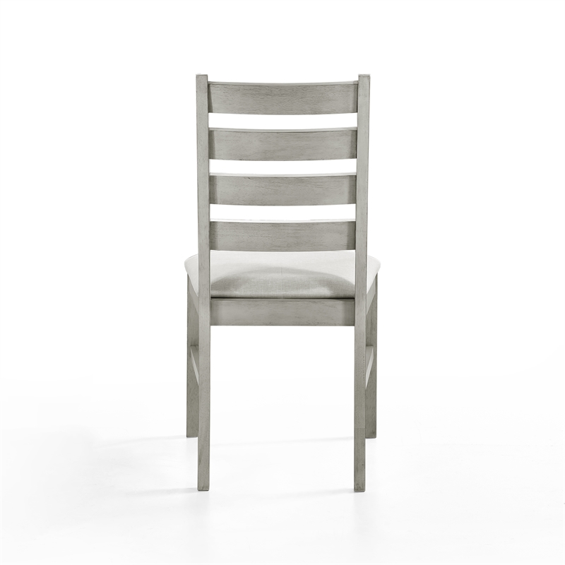 Pemberly Row 5-Piece Round Wood Dining Set with 4 Chairs in Driftwood