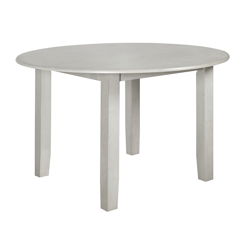 Pemberly Row 5-Piece Round Wood Dining Set with 4 Chairs in Driftwood
