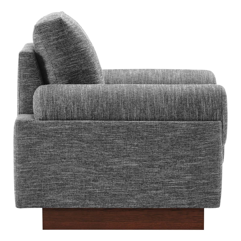 Pemberly Row Upholstered Armchair with Bolster Armrests in Gray