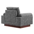 Pemberly Row Upholstered Armchair with Bolster Armrests in Gray