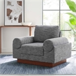 Pemberly Row Upholstered Armchair with Bolster Armrests in Gray