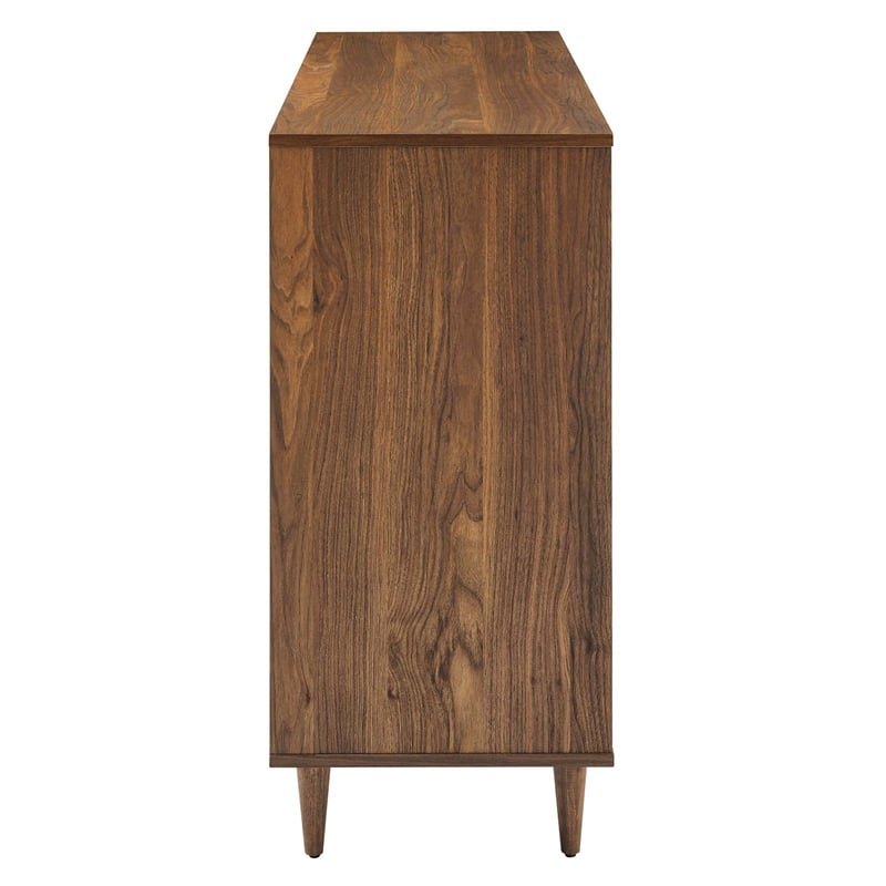 Pemberly Row Mindi Wood 6-Drawer Bedroom Dresser in Walnut
