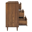 Pemberly Row Mindi Wood 6-Drawer Bedroom Dresser in Walnut