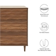 Pemberly Row Mindi Wood 6-Drawer Bedroom Dresser in Walnut