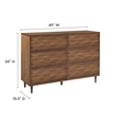 Pemberly Row Mindi Wood 6-Drawer Bedroom Dresser in Walnut