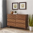 Pemberly Row Mindi Wood 6-Drawer Bedroom Dresser in Walnut