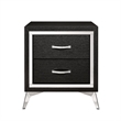 Pemberly Row 2-Drawer Solid Wood Nightstand in Black