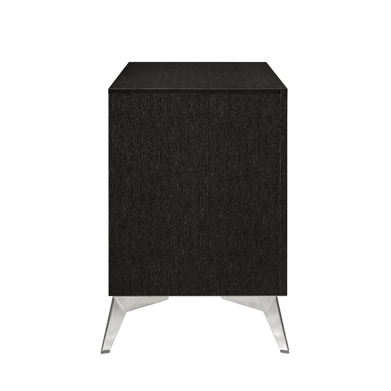 Pemberly Row 2-Drawer Solid Wood Nightstand in Black
