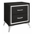 Pemberly Row 2-Drawer Solid Wood Nightstand in Black