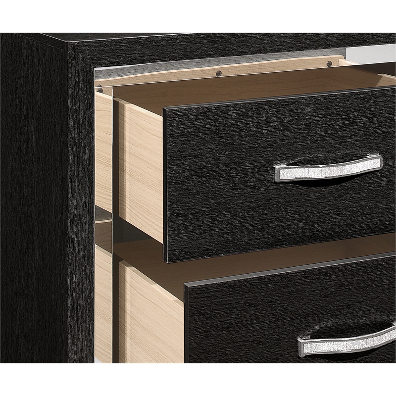 Pemberly Row 2-Drawer Solid Wood Nightstand in Black