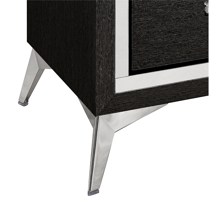 Pemberly Row 2-Drawer Solid Wood Nightstand in Black