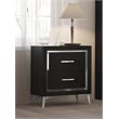 Pemberly Row 2-Drawer Solid Wood Nightstand in Black