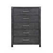 Pemberly Row 5-Drawer Chest in Solid Wood and Charcoal Finish