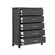 Pemberly Row 5-Drawer Chest in Solid Wood and Charcoal Finish
