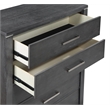 Pemberly Row 5-Drawer Chest in Solid Wood and Charcoal Finish