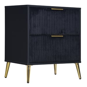 Pemberly Row 2-Drawer Wood Nightstand in Black