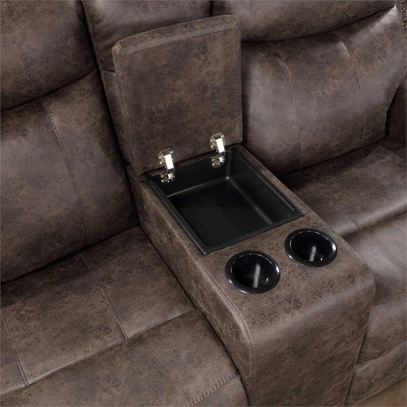 Pemberly Row 2-Piece Polyester Fabric Sofa and Loveseat Set in Mocha