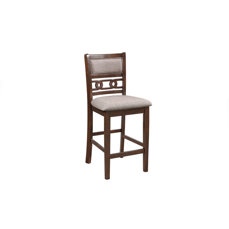 Pemberly Row Set of 4 Solid Wood Counter Chairs in Cherry Finish
