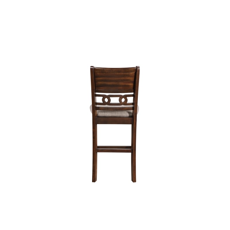 Pemberly Row Set of 4 Solid Wood Counter Chairs in Cherry Finish