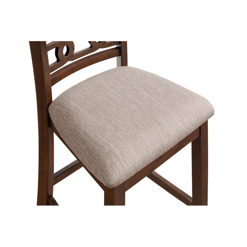 Pemberly Row Set of 4 Solid Wood Counter Chairs in Cherry Finish